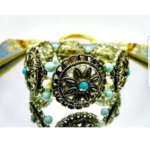 💖 Turquoise Metal Bracelet
